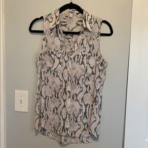 Express Snake Print Sleeveless Blouse - Black and Cream